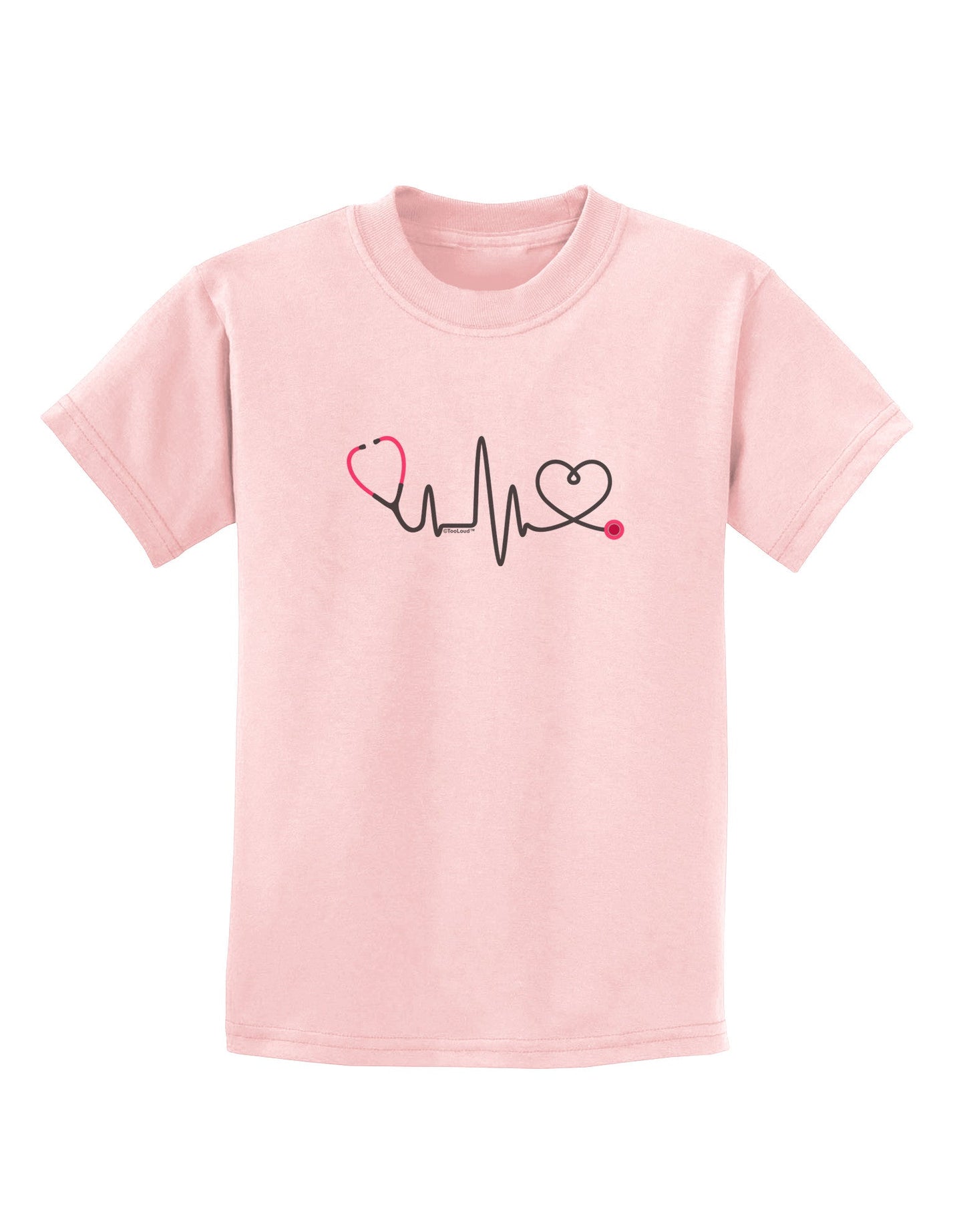 Stethoscope Heartbeat Childrens T-Shirt-Childrens T-Shirt-TooLoud-PalePink-X-Small-Davson Sales