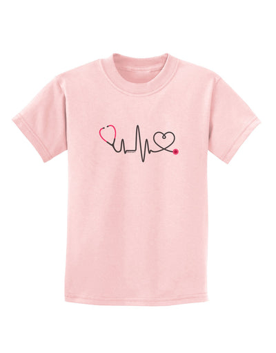 Stethoscope Heartbeat Childrens T-Shirt-Childrens T-Shirt-TooLoud-PalePink-X-Small-Davson Sales