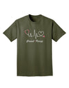 Stethoscope Heartbeat Text Adult Dark T-Shirt-Mens T-Shirt-TooLoud-Military-Green-Small-Davson Sales