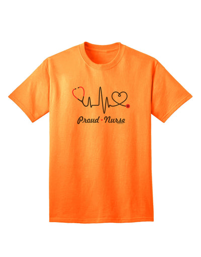 Stethoscope Heartbeat Text Adult T-Shirt-unisex t-shirt-TooLoud-Neon-Orange-Small-Davson Sales