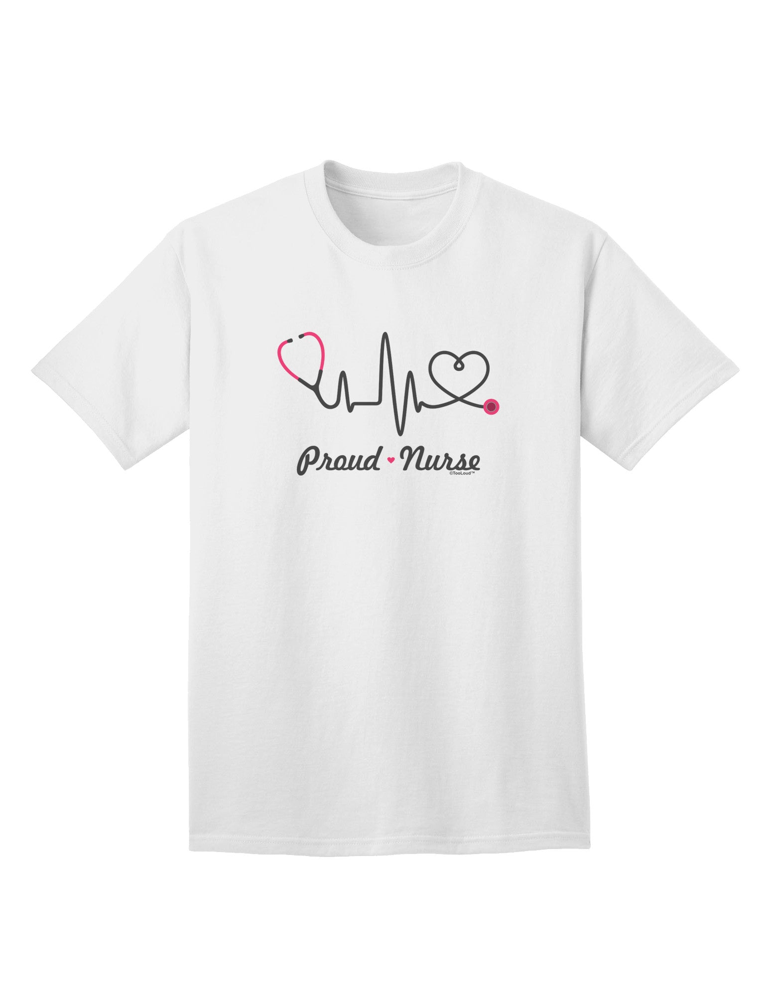 Stethoscope Heartbeat Text Adult T-Shirt-unisex t-shirt-TooLoud-White-Small-Davson Sales