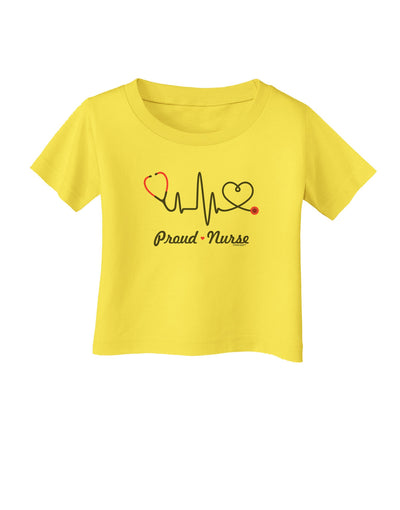 Stethoscope Heartbeat Text Infant T-Shirt-Infant T-Shirt-TooLoud-Yellow-06-Months-Davson Sales