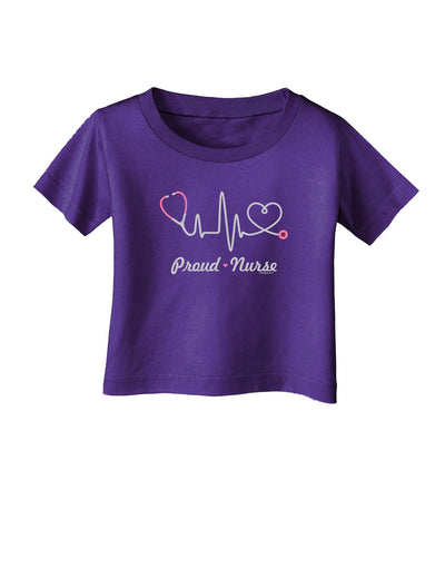 Stethoscope Heartbeat Text Infant T-Shirt Dark-Infant T-Shirt-TooLoud-Purple-06-Months-Davson Sales