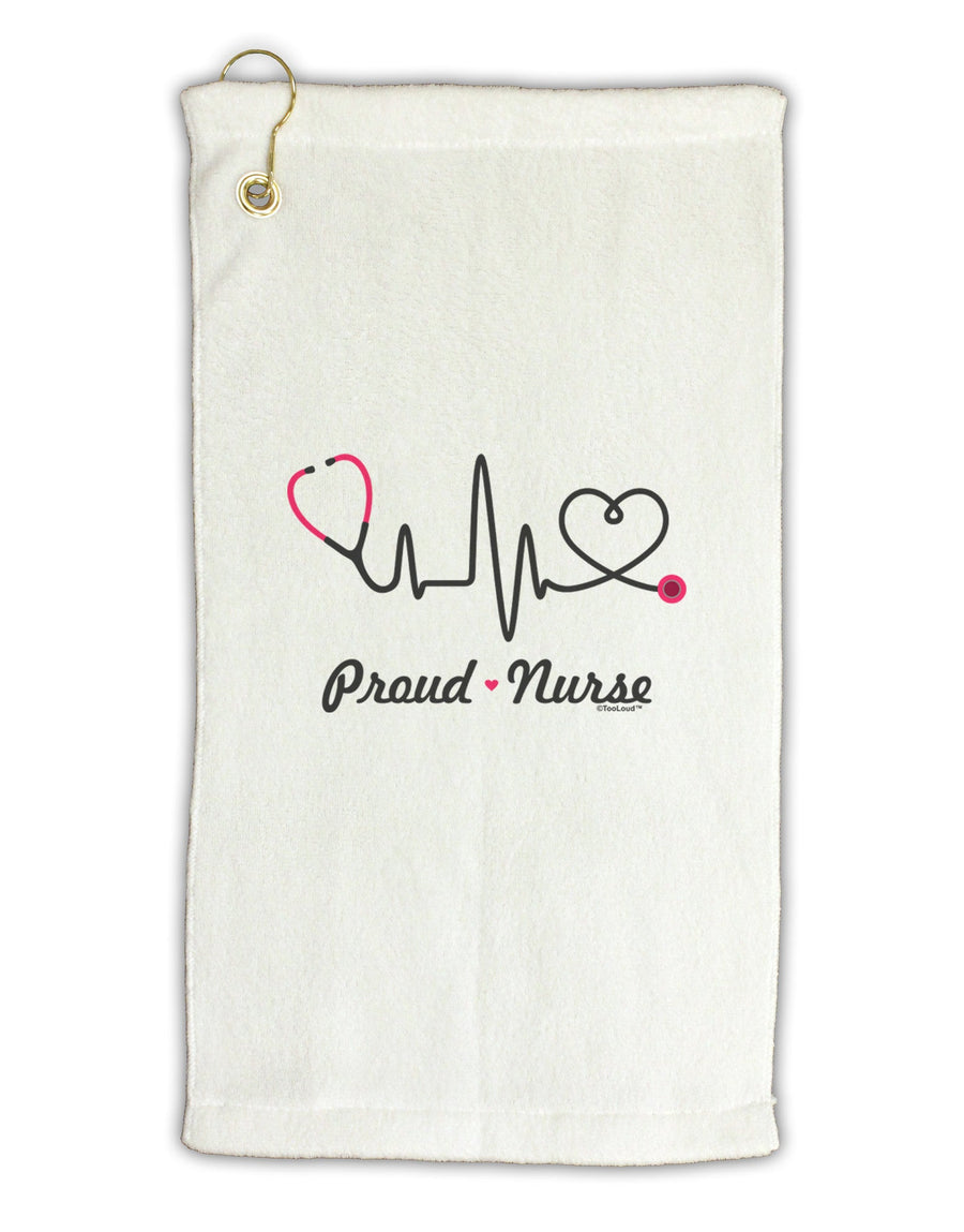 Stethoscope Heartbeat Text Micro Terry Gromet Golf Towel 16 x 25 inch-Golf Towel-TooLoud-White-Davson Sales