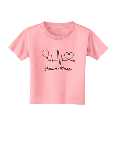 Stethoscope Heartbeat Text Toddler T-Shirt-Toddler T-Shirt-TooLoud-Candy-Pink-2T-Davson Sales