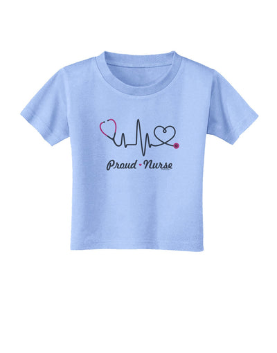 Stethoscope Heartbeat Text Toddler T-Shirt-Toddler T-Shirt-TooLoud-Aquatic-Blue-2T-Davson Sales