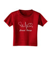 Stethoscope Heartbeat Text Toddler T-Shirt Dark-Toddler T-Shirt-TooLoud-Red-2T-Davson Sales