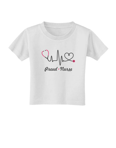 Stethoscope Heartbeat Text Toddler T-Shirt-Toddler T-Shirt-TooLoud-White-2T-Davson Sales