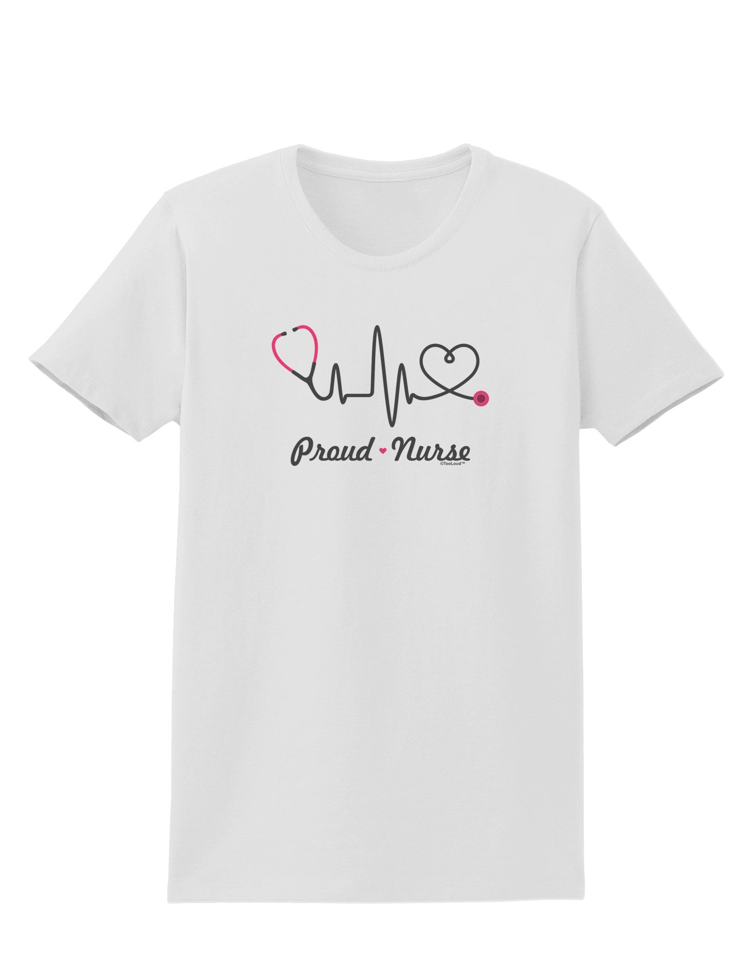 Stethoscope Heartbeat Text Womens T-Shirt-Womens T-Shirt-TooLoud-White-X-Small-Davson Sales