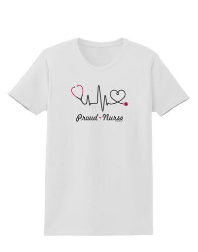 Stethoscope Heartbeat Text Womens T-Shirt-Womens T-Shirt-TooLoud-White-X-Small-Davson Sales