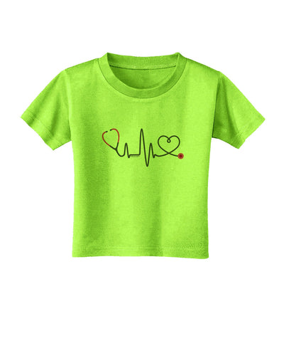 Stethoscope Heartbeat Toddler T-Shirt-Toddler T-Shirt-TooLoud-Lime-Green-2T-Davson Sales