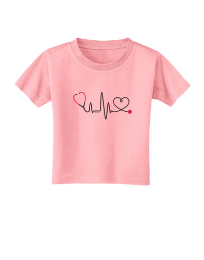 Stethoscope Heartbeat Toddler T-Shirt-Toddler T-Shirt-TooLoud-Candy-Pink-2T-Davson Sales