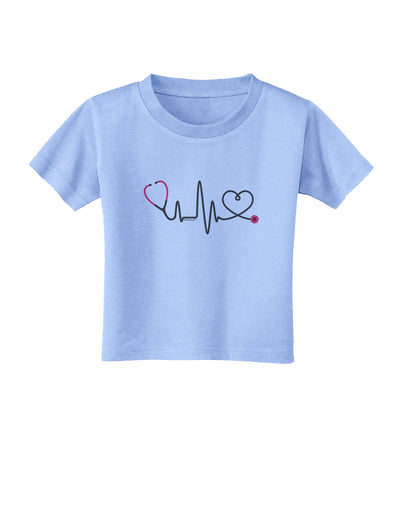 Stethoscope Heartbeat Toddler T-Shirt-Toddler T-Shirt-TooLoud-Aquatic-Blue-2T-Davson Sales
