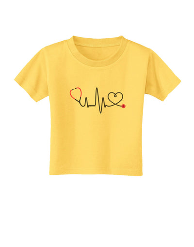 Stethoscope Heartbeat Toddler T-Shirt-Toddler T-Shirt-TooLoud-Yellow-2T-Davson Sales