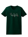 Stethoscope Heartbeat Womens Dark T-Shirt-TooLoud-Forest-Green-Small-Davson Sales