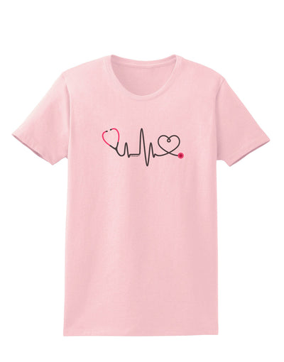 Stethoscope Heartbeat Womens T-Shirt-Womens T-Shirt-TooLoud-PalePink-X-Small-Davson Sales