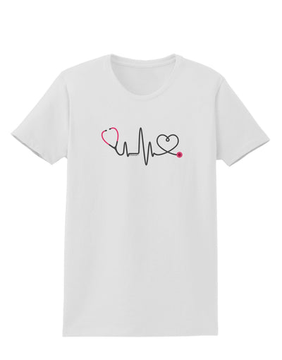 Stethoscope Heartbeat Womens T-Shirt-Womens T-Shirt-TooLoud-White-X-Small-Davson Sales