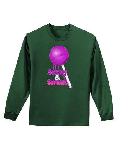 Sticky & Sweet Lollipop Adult Long Sleeve Dark T-Shirt-TooLoud-Dark-Green-Small-Davson Sales