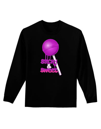 Sticky & Sweet Lollipop Adult Long Sleeve Dark T-Shirt-TooLoud-Black-Small-Davson Sales