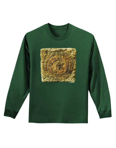 Stone Carving Sepia Adult Long Sleeve Dark T-Shirt-TooLoud-Dark-Green-Small-Davson Sales