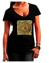 Stone Carving Sepia Juniors V-Neck Dark T-Shirt-Womens V-Neck T-Shirts-TooLoud-Black-Juniors Fitted Small-Davson Sales