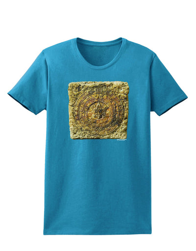 Stone Carving Sepia Womens Dark T-Shirt-TooLoud-Turquoise-X-Small-Davson Sales