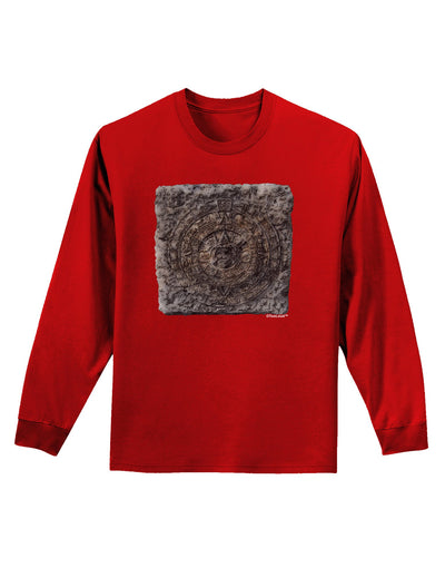 Stone Carving Watercolor Adult Long Sleeve Dark T-Shirt-TooLoud-Red-Small-Davson Sales