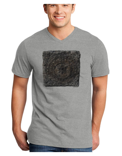 Stone Carving Watercolor Adult V-Neck T-shirt-Mens V-Neck T-Shirt-TooLoud-HeatherGray-Small-Davson Sales