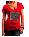 Stone Carving Watercolor Juniors V-Neck Dark T-Shirt-Womens V-Neck T-Shirts-TooLoud-Red-Juniors Fitted Small-Davson Sales