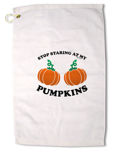 Stop Staring At My Pumpkins Premium Cotton Golf Towel - 16 x 25 inch by TooLoud-Golf Towel-TooLoud-16x25"-Davson Sales