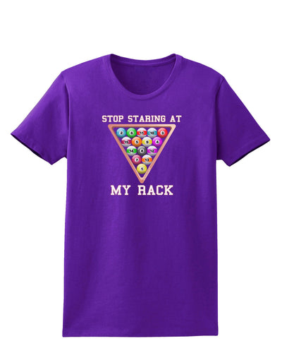 Stop Staring At My Rack - Pool Womens Dark T-Shirt-Womens T-Shirt-TooLoud-Purple-X-Small-Davson Sales