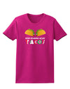 Stop Staring At My Tacos Womens Dark T-Shirt-TooLoud-Hot-Pink-Small-Davson Sales