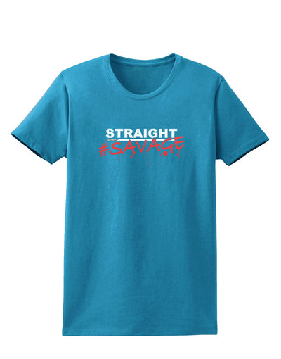 Straight Savage Womens Dark T-Shirt-TooLoud-Turquoise-X-Small-Davson Sales