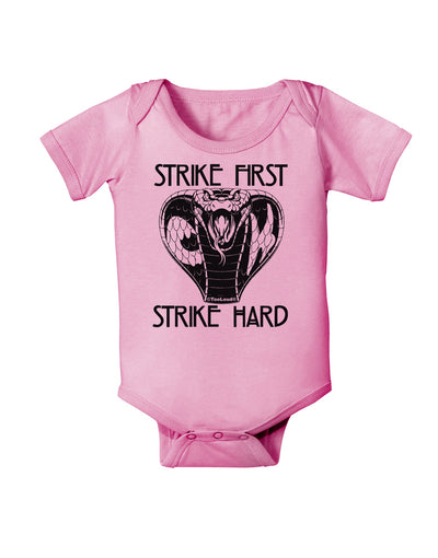 Strike First Strike Hard Cobra Baby Romper Bodysuit-Baby Romper-TooLoud-Pink-06-Months-Davson Sales