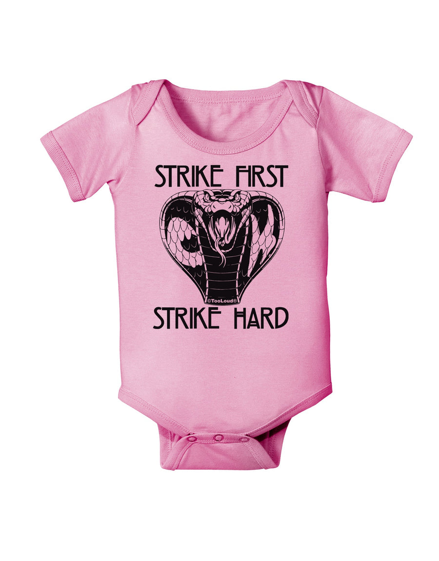 Strike First Strike Hard Cobra Baby Romper Bodysuit-Baby Romper-TooLoud-White-06-Months-Davson Sales