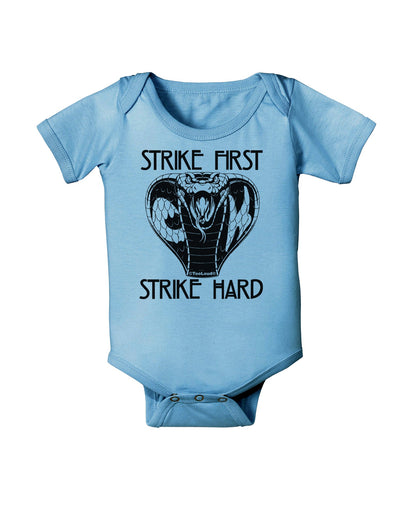 Strike First Strike Hard Cobra Baby Romper Bodysuit-Baby Romper-TooLoud-LightBlue-06-Months-Davson Sales