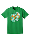 Striped Flip Flops - Teal and Orange Adult Dark T-Shirt-Mens T-Shirt-TooLoud-Kelly-Green-Small-Davson Sales