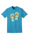 Striped Flip Flops - Teal and Orange Adult Dark T-Shirt-Mens T-Shirt-TooLoud-Turquoise-Small-Davson Sales