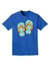 Striped Flip Flops - Teal and Orange Adult Dark T-Shirt-Mens T-Shirt-TooLoud-Royal-Blue-Small-Davson Sales