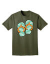 Striped Flip Flops - Teal and Orange Adult Dark T-Shirt-Mens T-Shirt-TooLoud-Military-Green-Small-Davson Sales