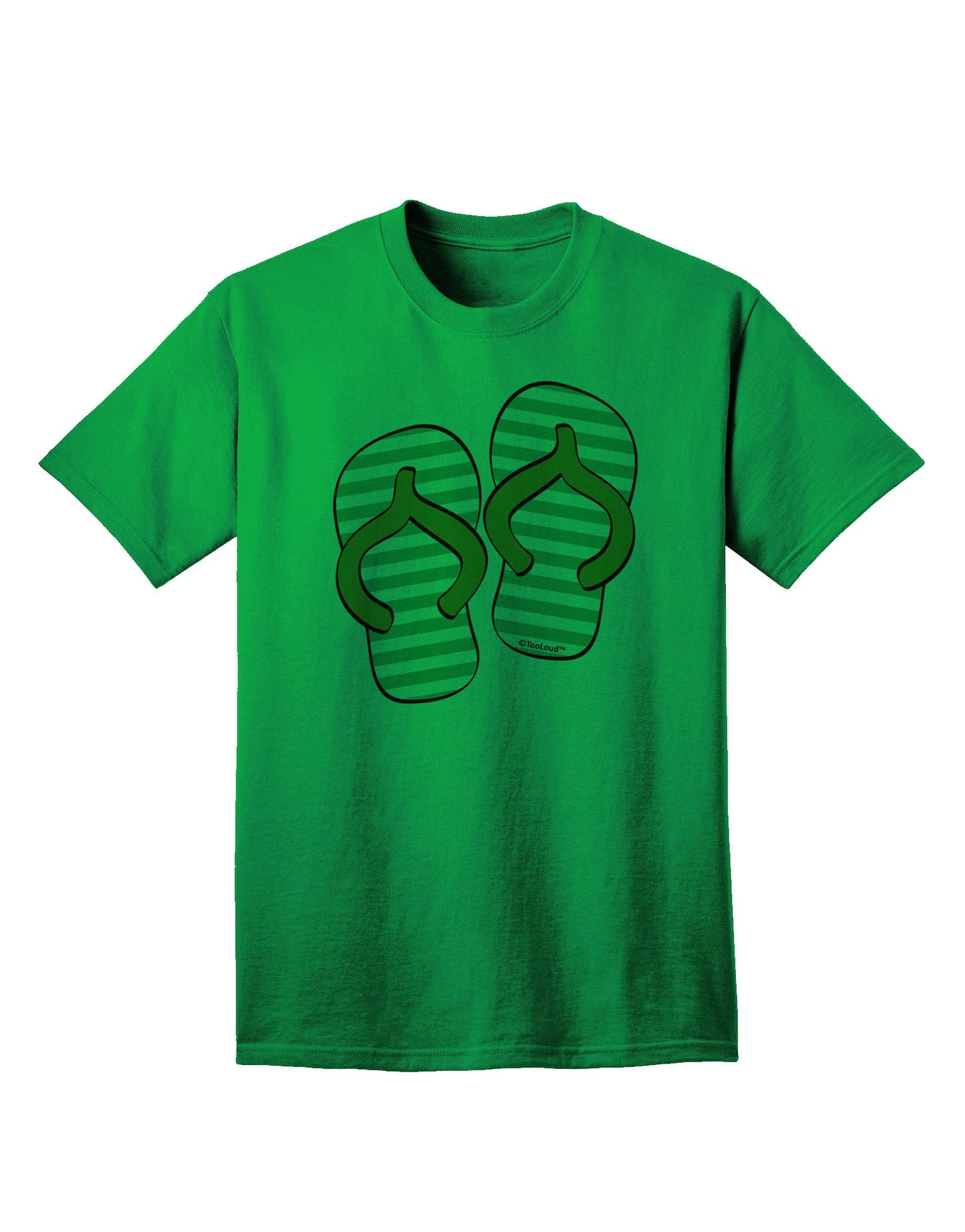 Striped Flip Flops - Teal and Orange Adult T-Shirt-Mens T-Shirt-TooLoud-Kelly-Green-Small-Davson Sales