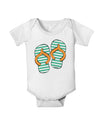 Striped Flip Flops - Teal and Orange Baby Romper Bodysuit-Baby Romper-TooLoud-White-06-Months-Davson Sales