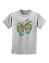 Striped Flip Flops - Teal and Orange Childrens T-Shirt-Childrens T-Shirt-TooLoud-AshGray-X-Small-Davson Sales