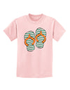 Striped Flip Flops - Teal and Orange Childrens T-Shirt-Childrens T-Shirt-TooLoud-PalePink-X-Small-Davson Sales