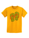 Striped Flip Flops - Teal and Orange Childrens T-Shirt-Childrens T-Shirt-TooLoud-Gold-X-Small-Davson Sales