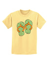 Striped Flip Flops - Teal and Orange Childrens T-Shirt-Childrens T-Shirt-TooLoud-Daffodil-Yellow-X-Small-Davson Sales