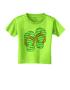 Striped Flip Flops - Teal and Orange Toddler T-Shirt-Toddler T-Shirt-TooLoud-Lime-Green-2T-Davson Sales