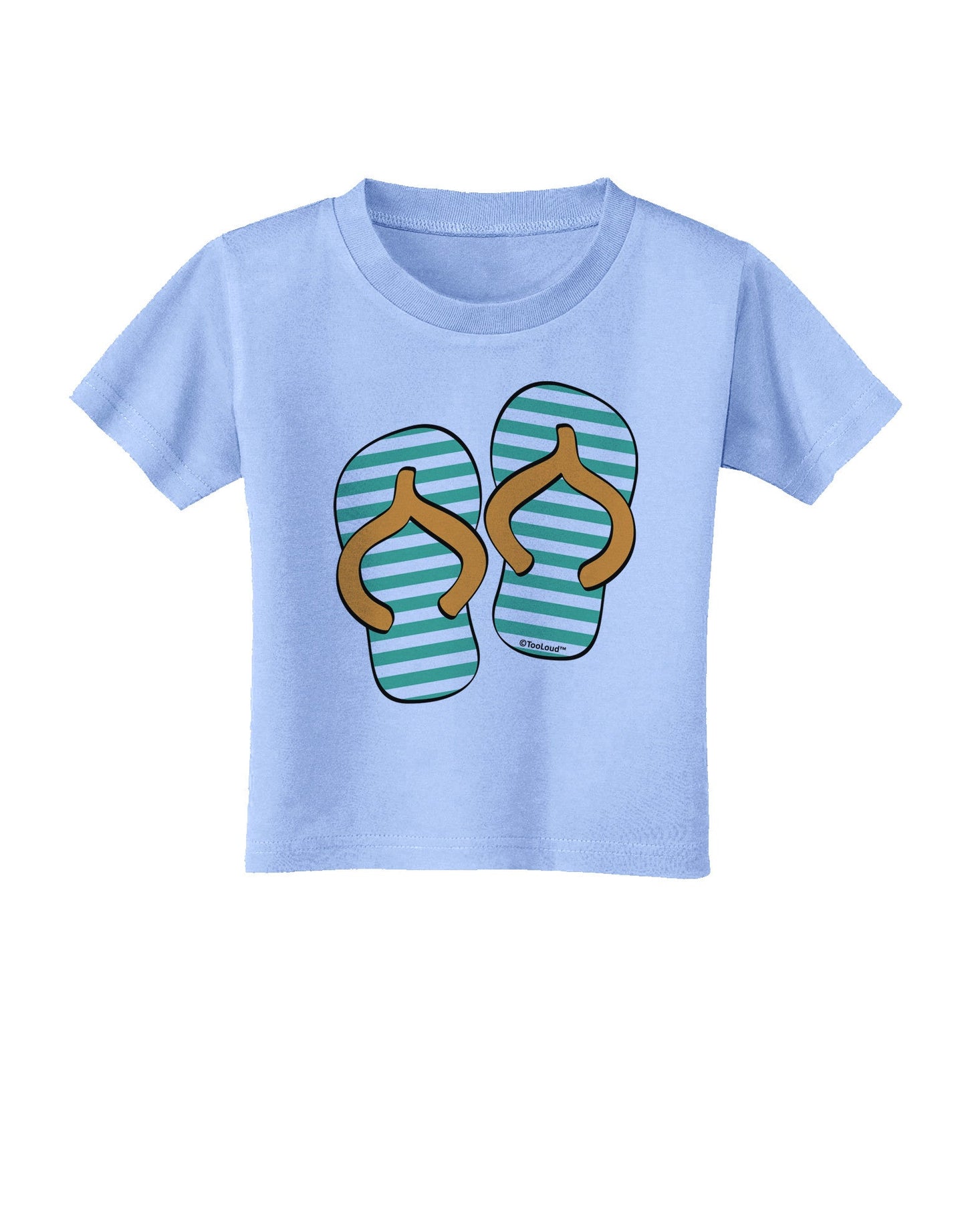 Striped Flip Flops - Teal and Orange Toddler T-Shirt-Toddler T-Shirt-TooLoud-Aquatic-Blue-2T-Davson Sales