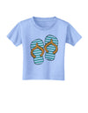 Striped Flip Flops - Teal and Orange Toddler T-Shirt-Toddler T-Shirt-TooLoud-Aquatic-Blue-2T-Davson Sales