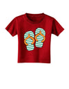 Striped Flip Flops - Teal and Orange Toddler T-Shirt Dark-Toddler T-Shirt-TooLoud-Red-2T-Davson Sales